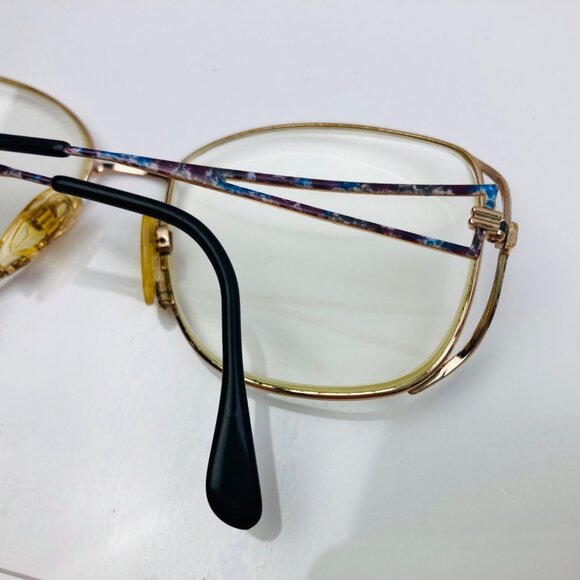 Vintage Marcolin Eyeglass Frames Only 56-16-130 Italy Gold / Purple Blue 80s - Picture 6 of 10
